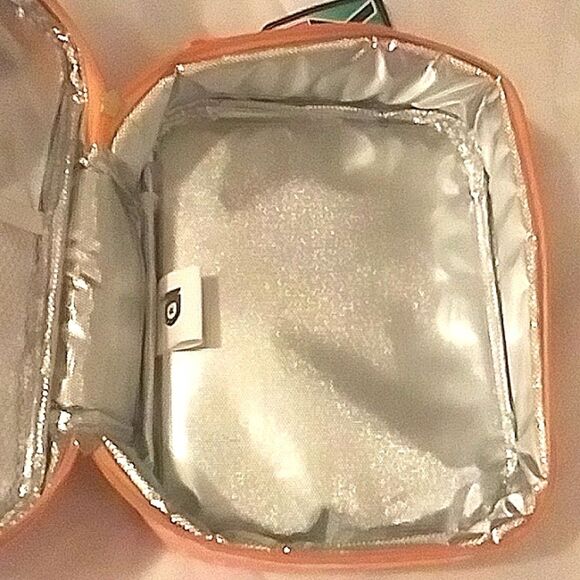 Tie Dye Pink Peach and White Lunch Box Tote Soft Sided Zip Close 10" X 8… - Picture 9 of 9